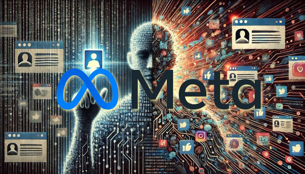 Futuristic Meta Hypernova smart glasses with digital display in a tech-inspired environment.