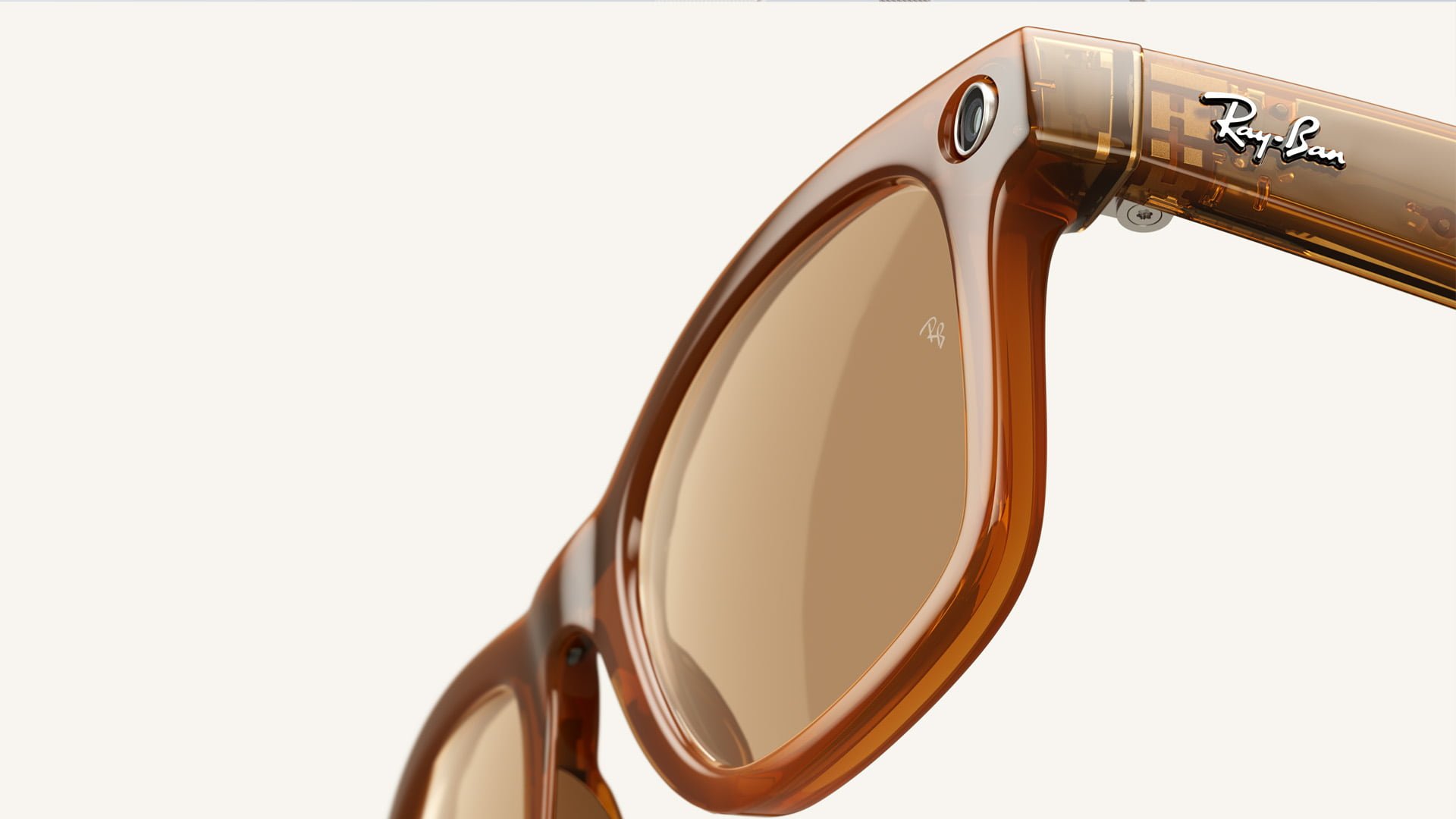 An illustration of Ray-Ban Meta smart glasses showcasing advanced technology and innovative design.