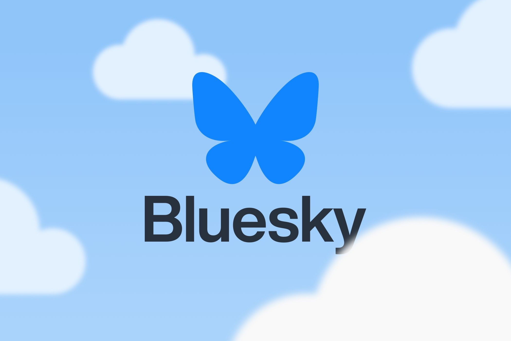 A digital illustration showing the social media platform Bluesky with users interacting, featuring emoji reactions and customized content categories.