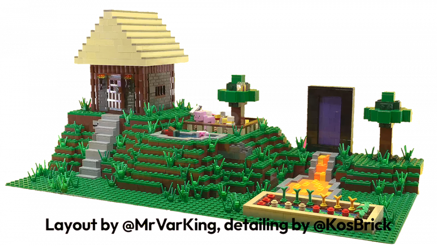 Lego Minecraft İndirimleri: Crafting Table ve Creeper 1 Vibrant Lego Minecraft diorama showcasing the Crafting Table and Creeper figure for the 15th anniversary celebration.