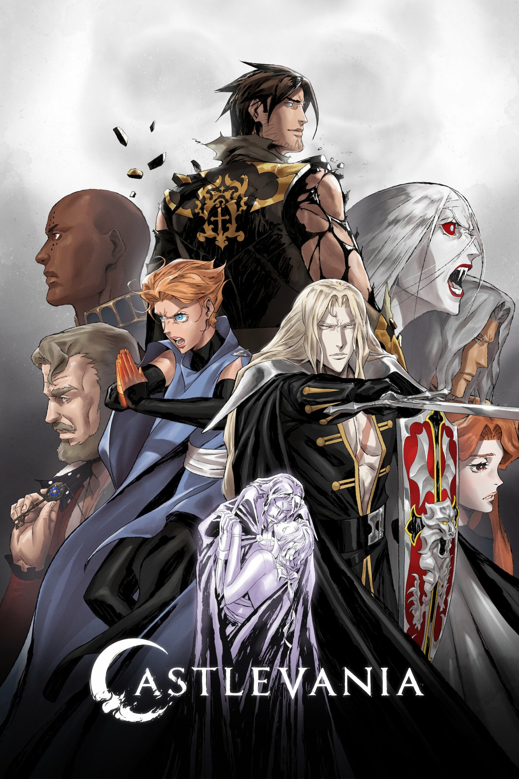 Castlevania Animasyon Serisi: B2G1 Ücretsiz Fırsatlar 1 Promotional graphic for Castlevania animated series Blu-ray featuring iconic characters and a special offer.
