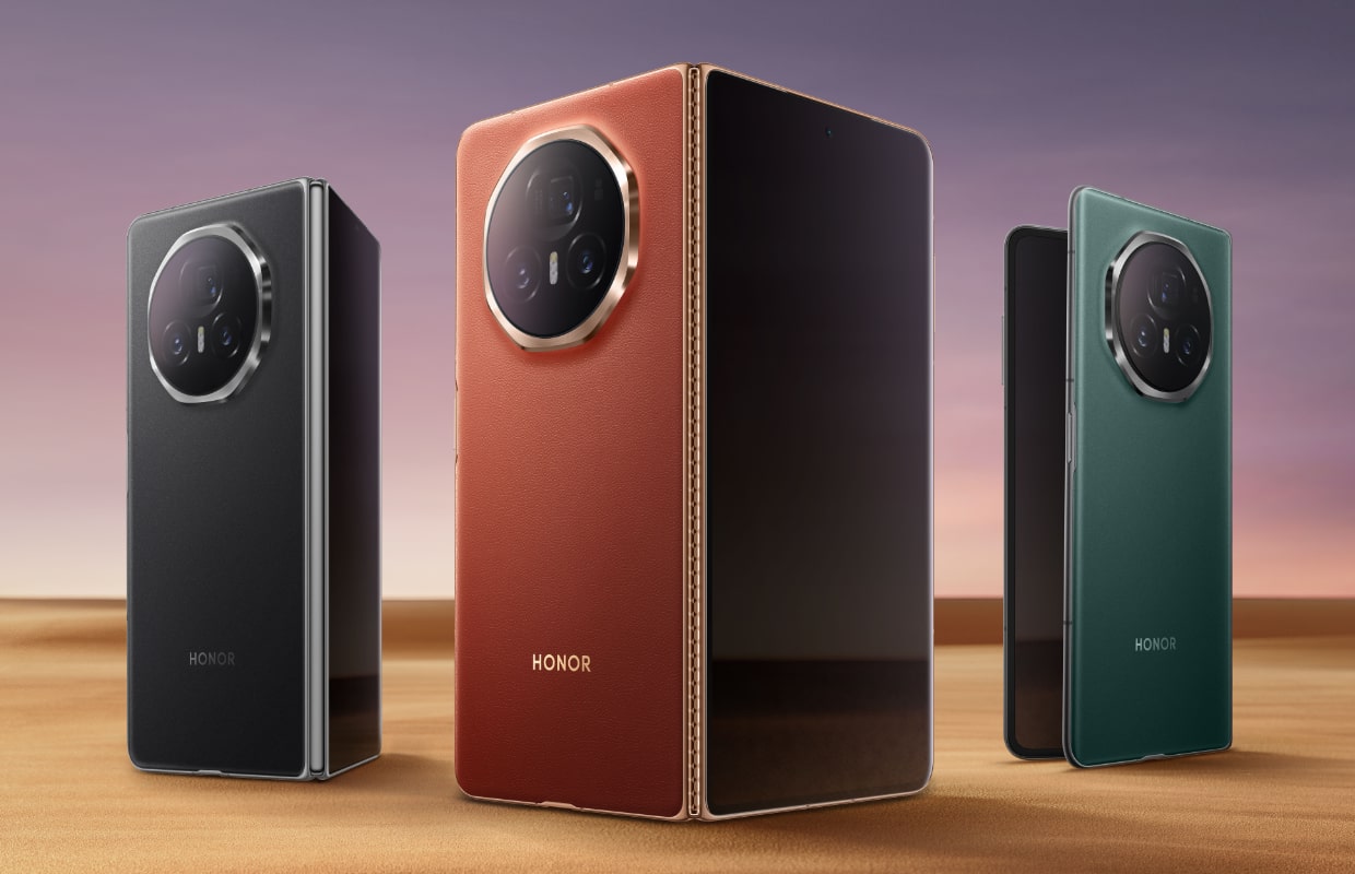 Honor Magic 8: 15 Ekim'de Tanıtılacak Yeni Özellikler 2 Render of Honor Magic 8 smartphone showcasing its design and features like 50MP camera and 7000mAh battery in a futuristic setting.