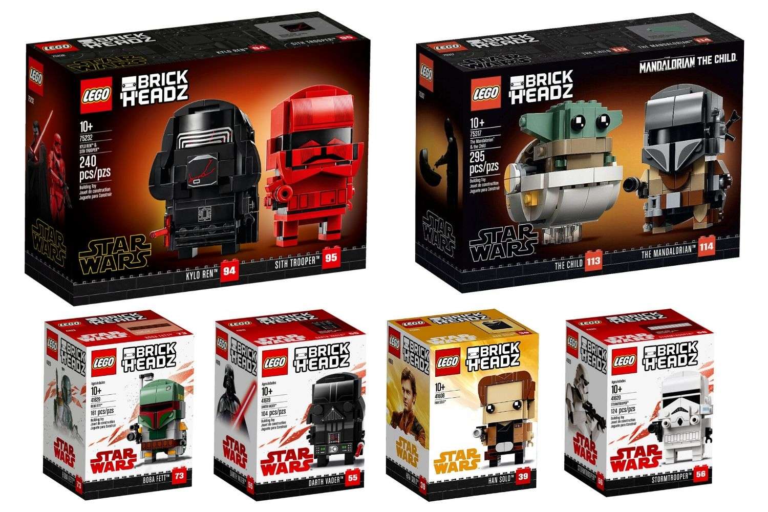 Lego Star Wars BrickHeadz: 38$'a Harika Fırsat 1 Colorful illustration of Lego Star Wars BrickHeadz figures including Jar Jar Binks and others, with a price tag showing a sale for Prime Day.