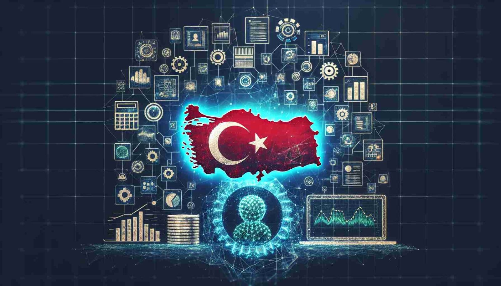 T&uuml;rkiye Yapay Zeka İstatistikleri 2025 infografik posterinde bireyler ve girişimler i&ccedil;in yapay zeka kullanım oranlarını g&ouml;steren yaş grupları, kullanım ama&ccedil;ları ve maliyet engellerini &ouml;zetleyen modern tasarımlı g&ouml;rsel.