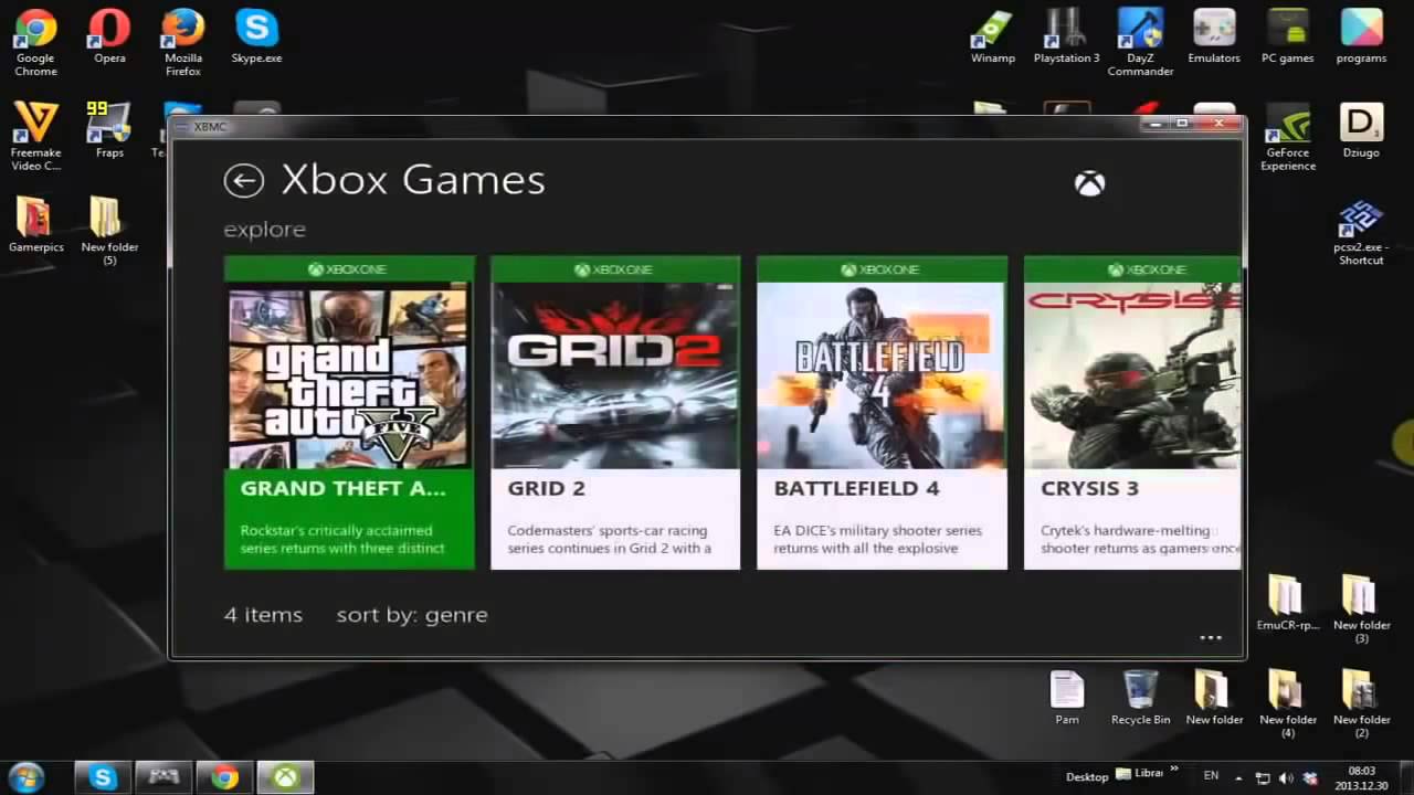 Concept art of a new Xbox emulator for Windows, showcasing classic games on a handheld console.