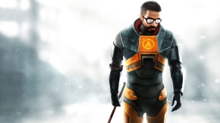 Dramatic illustration of Gordon Freeman from Half-Life 3 standing in a futuristic city, symbolizing long-standing anticipation for the game's release.