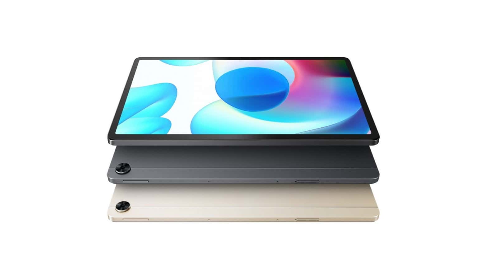 Visual representation of the Realme Pad 3 tablet highlighting its color options and modern design.