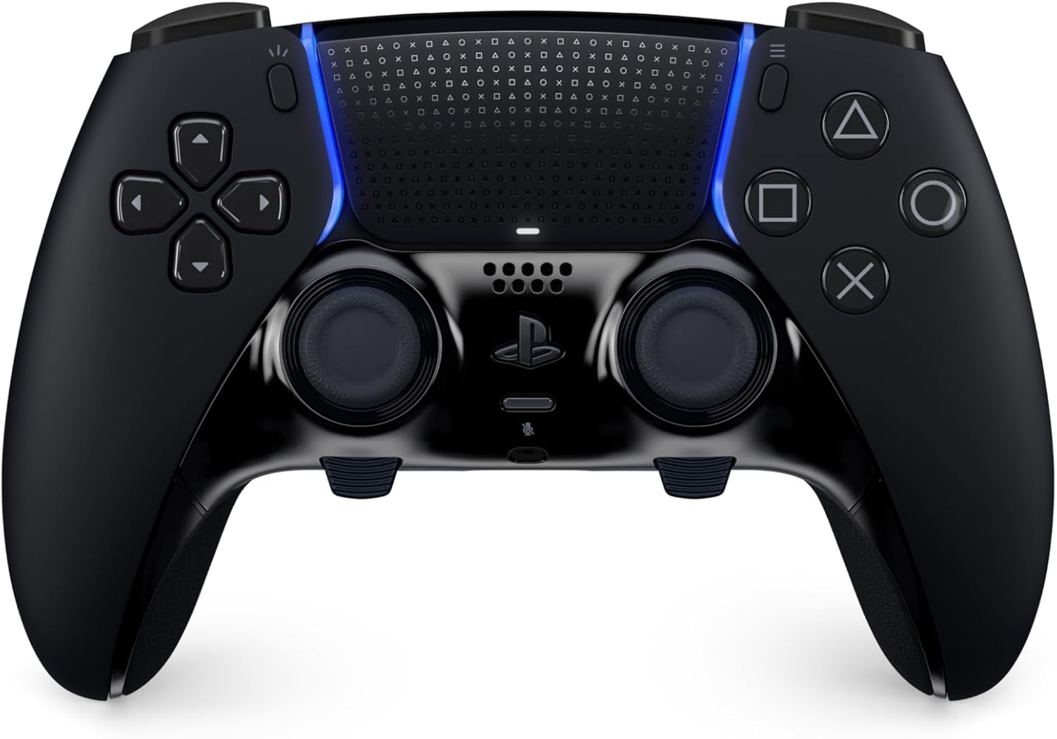 An artistic representation of the enhanced PlayStation DualSense controller, featuring a modern design and vibrant gaming background.