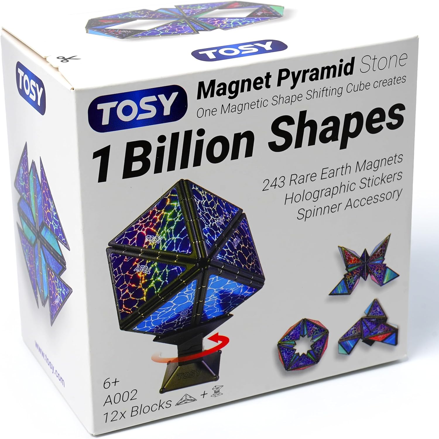Promotional image of TOSY Magnet Pyramid Stone showcasing its unique shapes and vibrant colors for holiday gift giving.