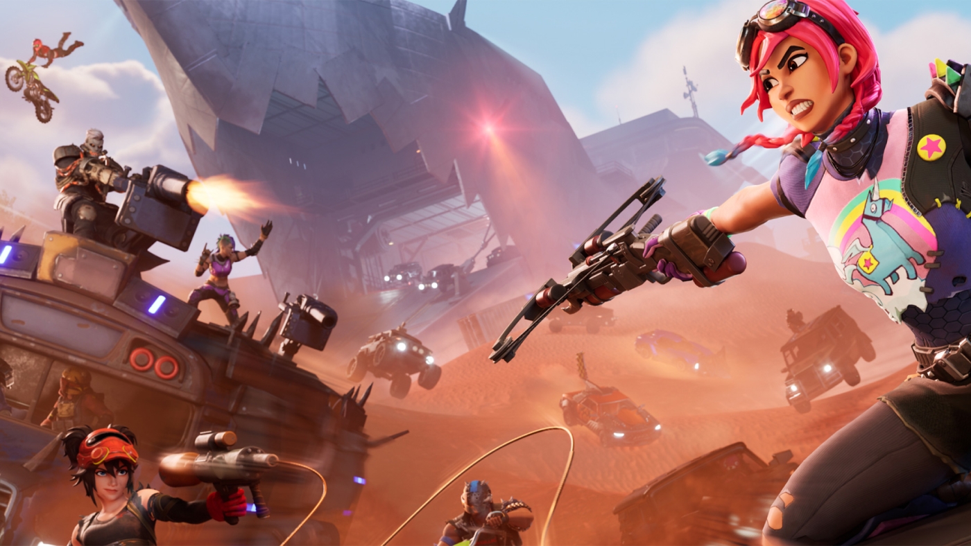 Fortnite Gelişmeleri: 2025'te Oyunun Geleceği 1 A vibrant futuristic landscape from Fortnite's metaverse, showcasing colorful elements and characters from popular game modes.