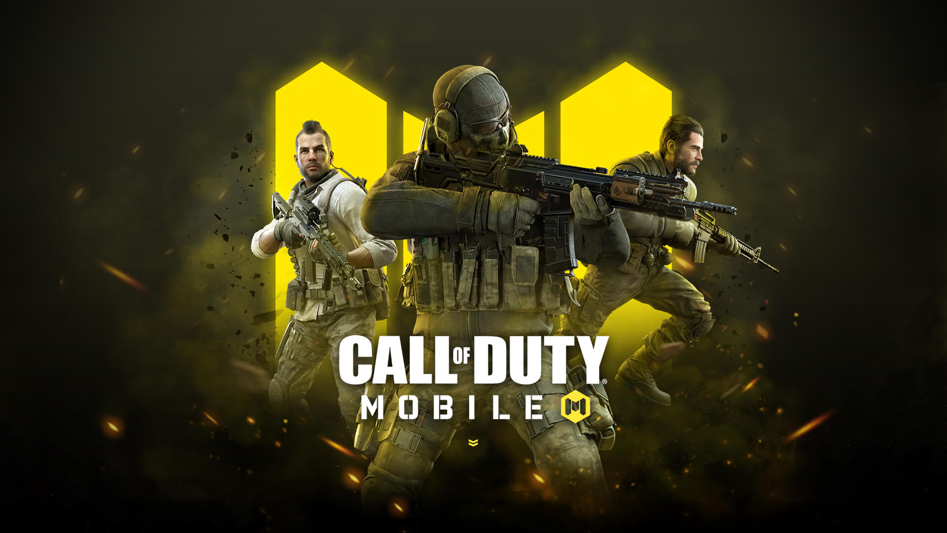 Illustration of Call of Duty Mobile Season 11 Extraction mode depicting a three-person team in PvPvE battle against enemies.