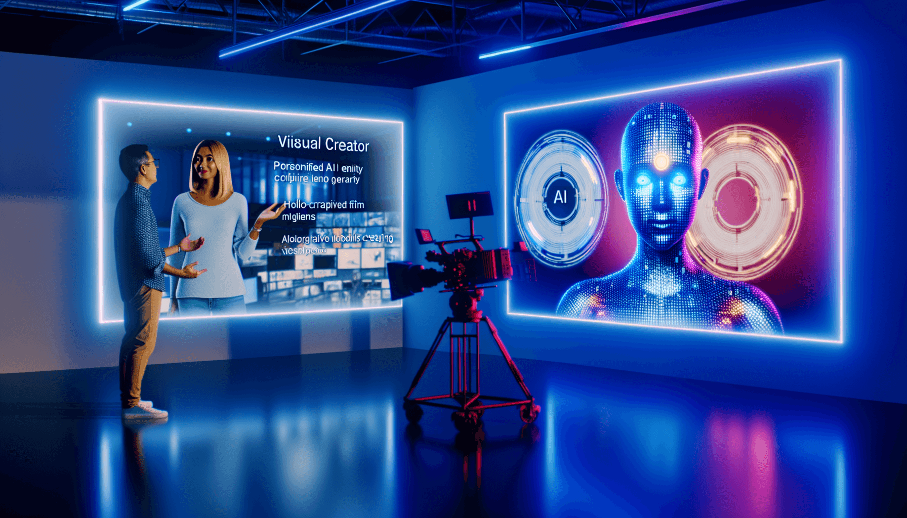 Reelmate Video Üretim Aracı ile Kolay Video Oluşturun 2 A visual representation of Reelmate, an AI-powered video production tool featuring a modern user interface and various AI model icons.