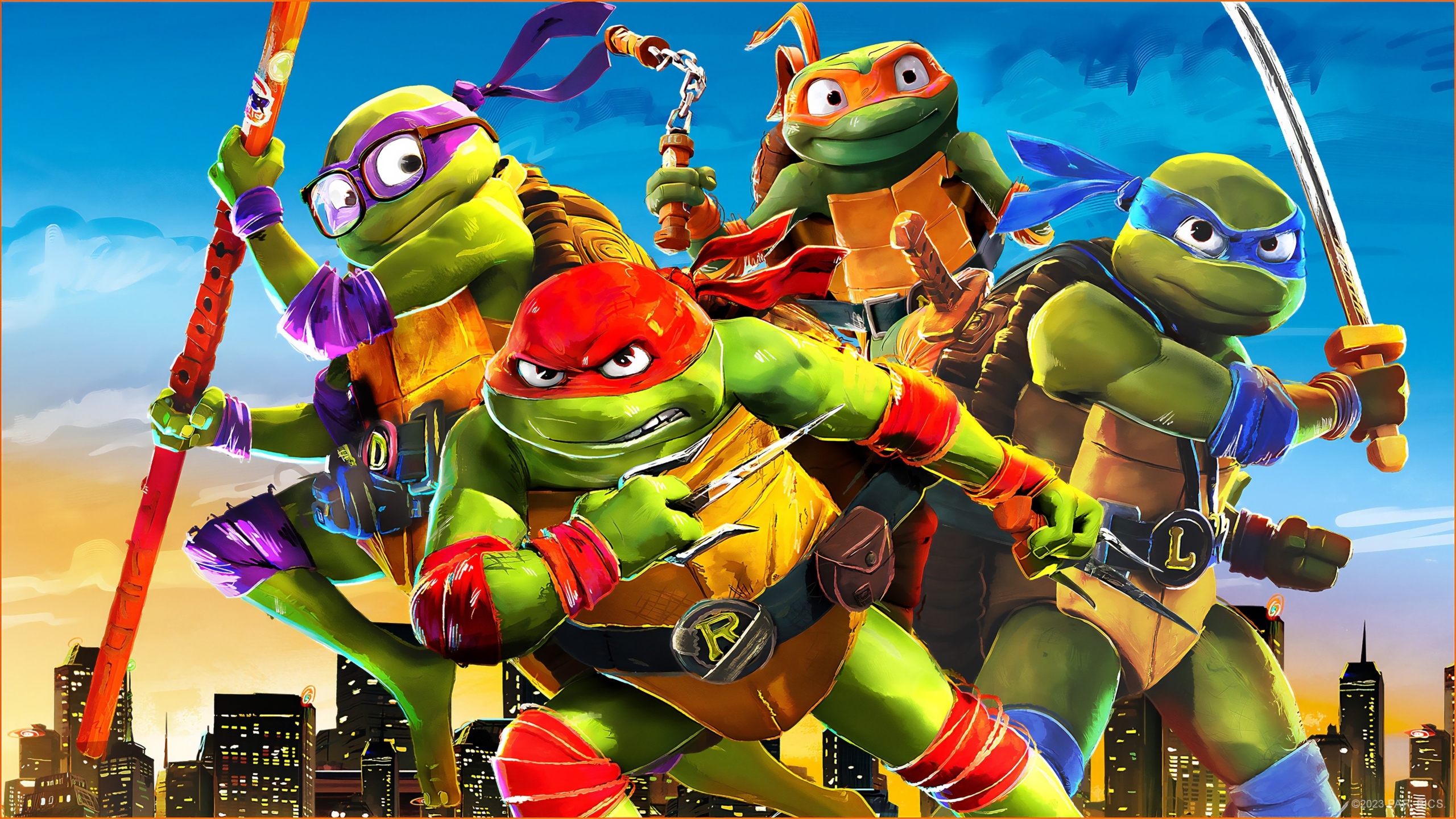 Genç Mutant Ninja Kaplumbağalar Seti İle Fırsatlar 1 Illustration featuring Teenage Mutant Ninja Turtles in a vibrant Magic: The Gathering styled card game scene.