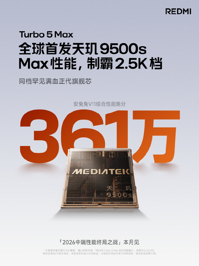 An artistic depiction of the Redmi Turbo 5 Max smartphone, highlighting its cutting-edge features and performance capabilities.