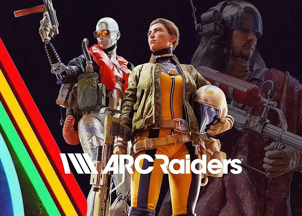 A character looting an ARC Deforester in a futuristic sci-fi environment inspired by the game Arc Raiders.