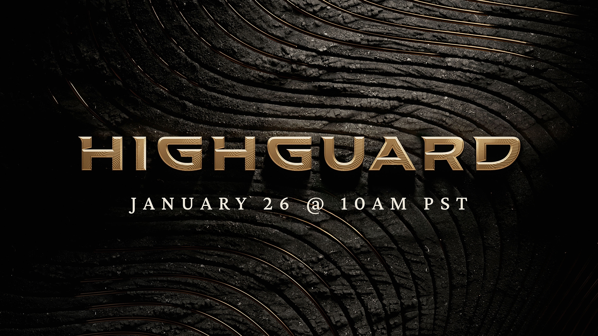 Illustration of video game developers discussing Highguard game's launch, set in a futuristic gaming arena with a vibrant cyberpunk aesthetic.