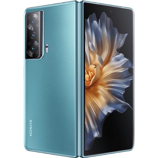 Artistic representation of Honor Magic 9 smartphone screens comparing sizes of 6.36-inch and 6.85-inch displays.