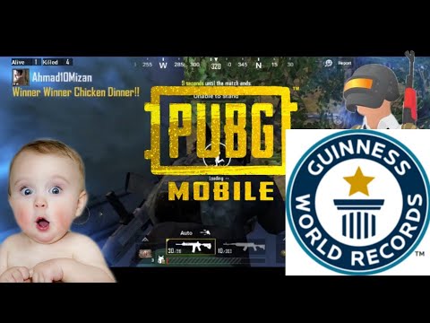 Celebration of PUBG Mobile's Guinness World Record for highest concurrent players, showcasing gamers and festive elements.