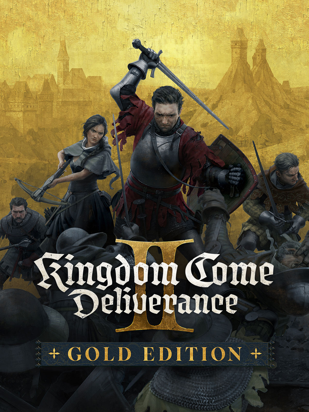 Digital art of 15th-century Bohemia inspired by Kingdom Come: Deliverance 2, showcasing a New Year's celebration with medieval elements and cultural significance.