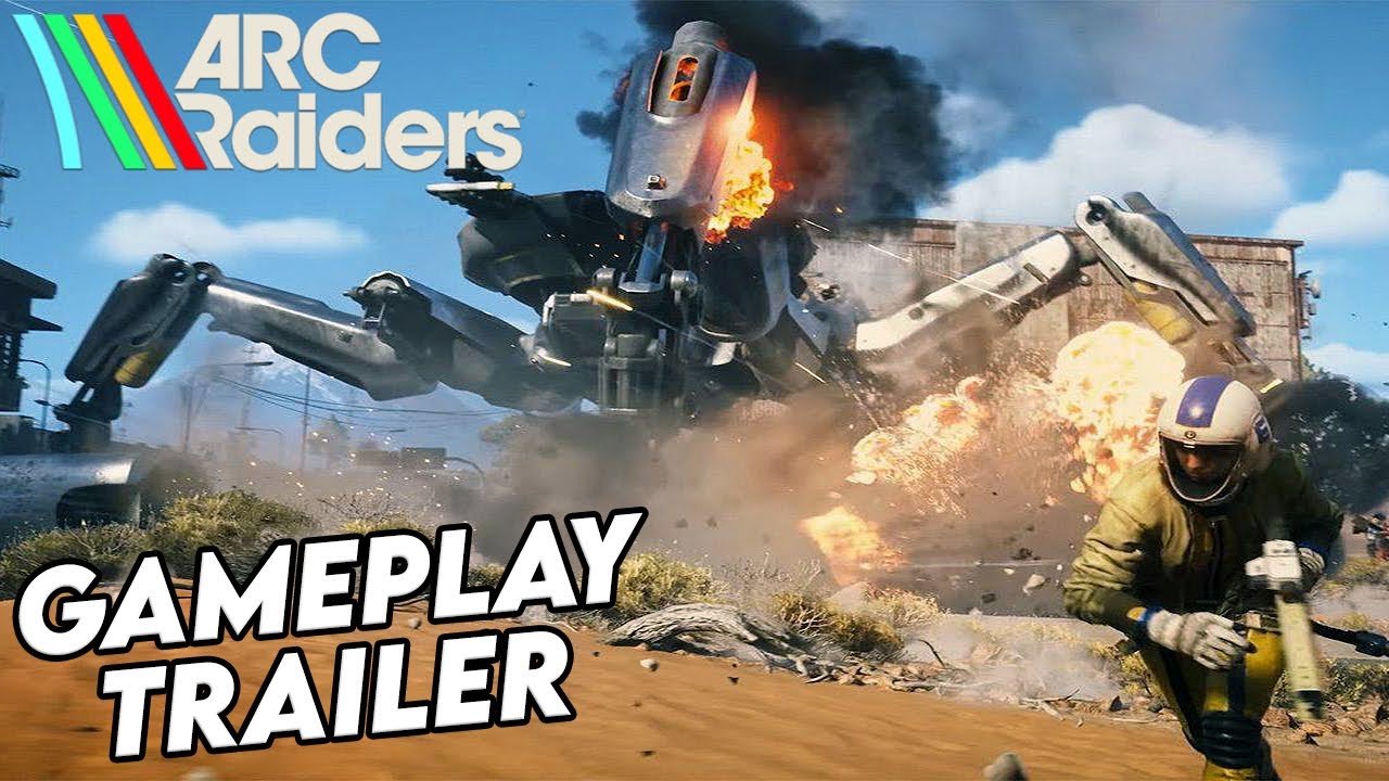 Digital artwork celebrating Arc Raiders reaching 12 million sales, featuring a golden hammer and vibrant gaming visuals.