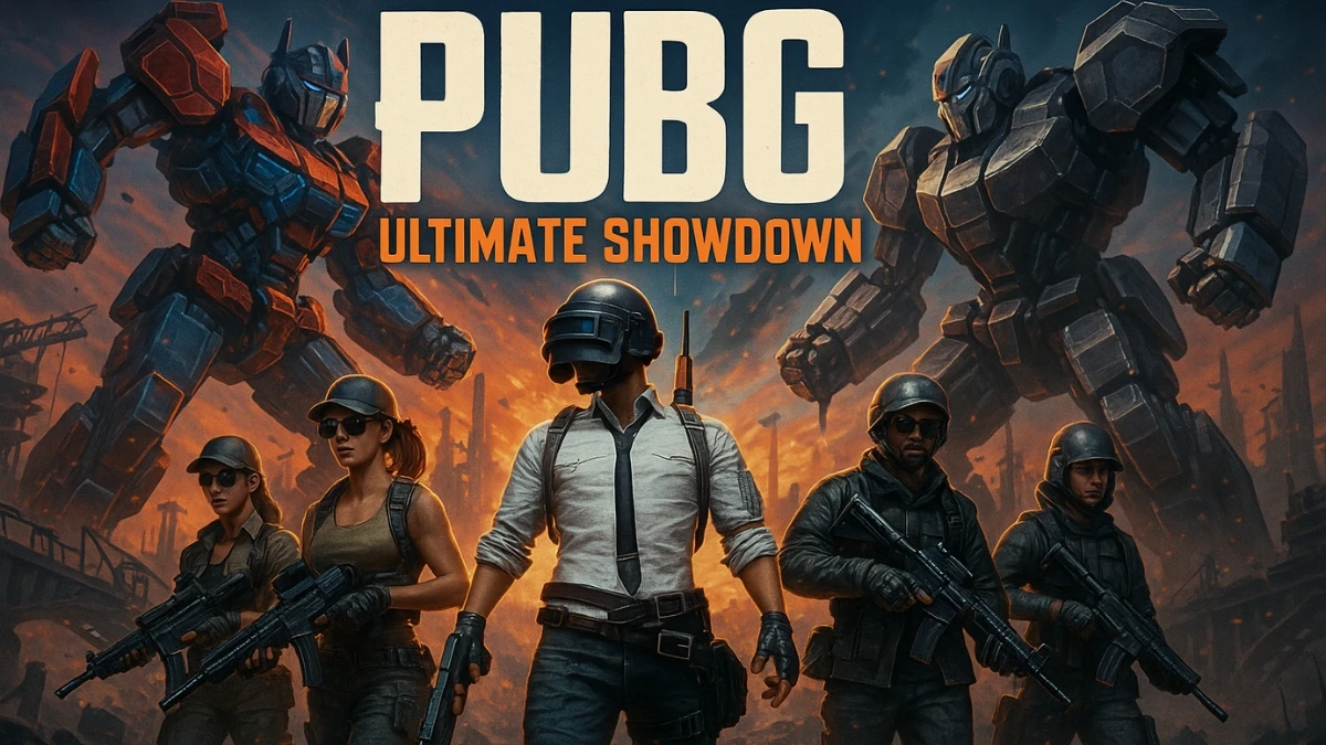 Scene depicting the PUBG 39.2 update on the Erangel map, showcasing snowstorms and players in thermal outfits fighting among satellite debris.