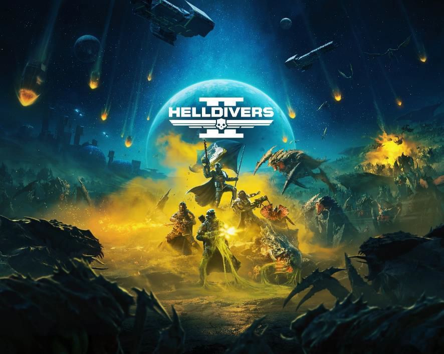 Digital artwork featuring Helldivers 2's Kuğular Warbond, showcasing futuristic weapons and tactical soldiers in a thrilling battlefield.