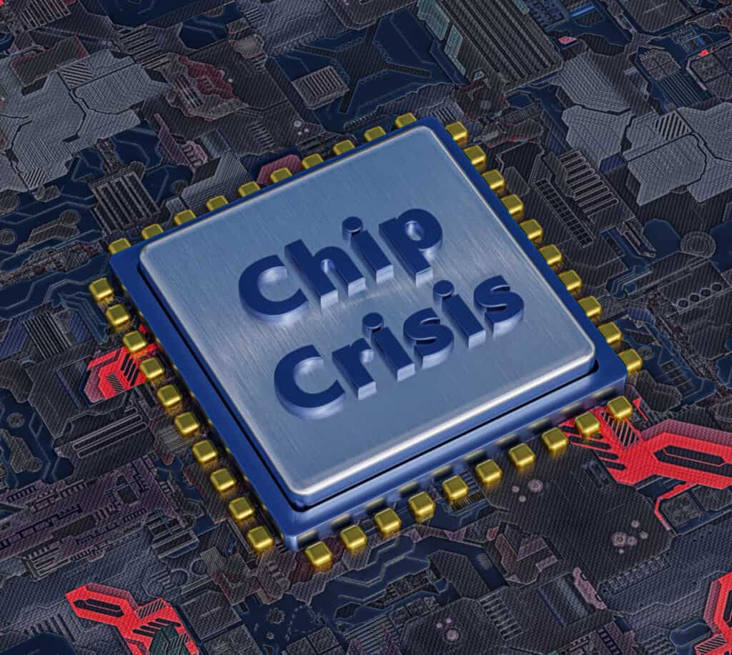 Illustration of the memory chip crisis in the technology sector highlighting rising stock prices and executive meetings.
