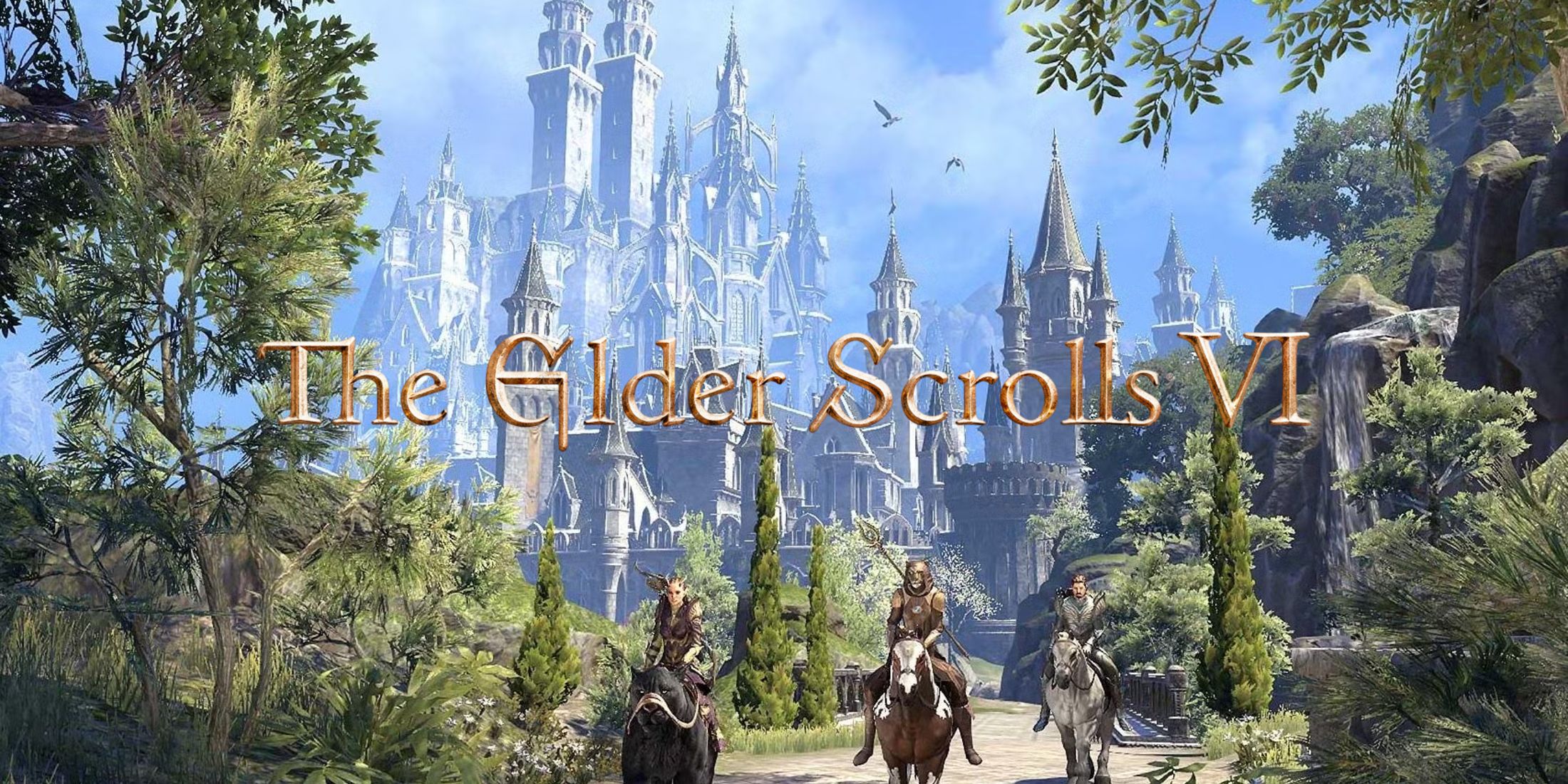 Elder Scrolls 6 Neden Bethesda'nın Klasiği Olacak? 1 A fantasy landscape inspired by The Elder Scrolls series featuring a heroic warrior character, ancient ruins, and a castle, embodying classic video game themes.