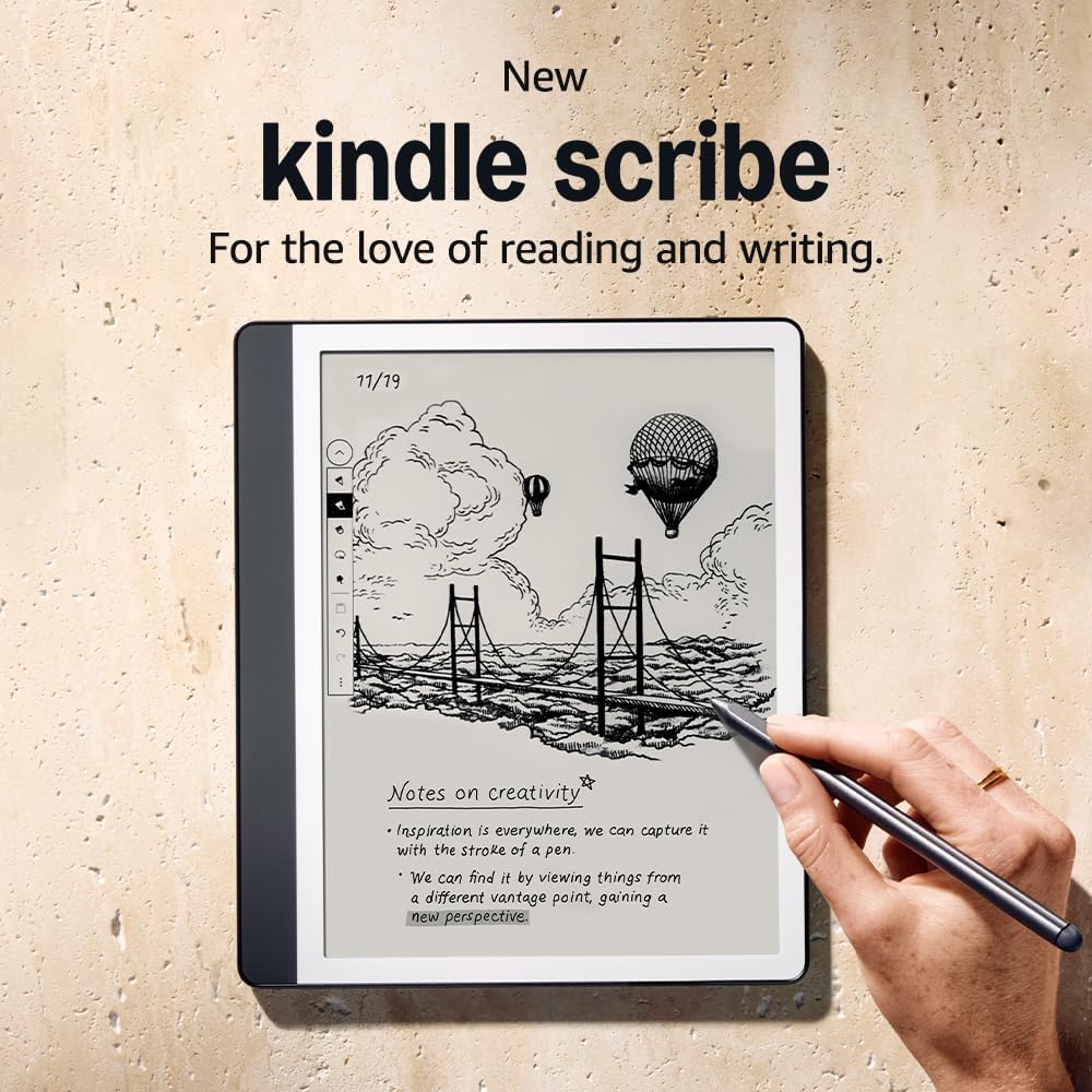 Cozy spring reading nook featuring Kindle Scribe and Kindle 2022 surrounded by nature.