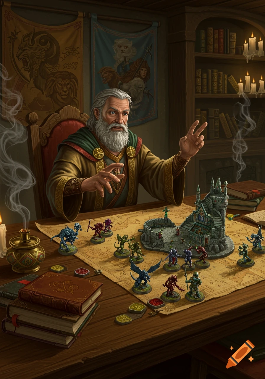 An epic scene from Zindan Avcısı Carl RPG featuring diverse fantasy characters in a magical dungeon setting.